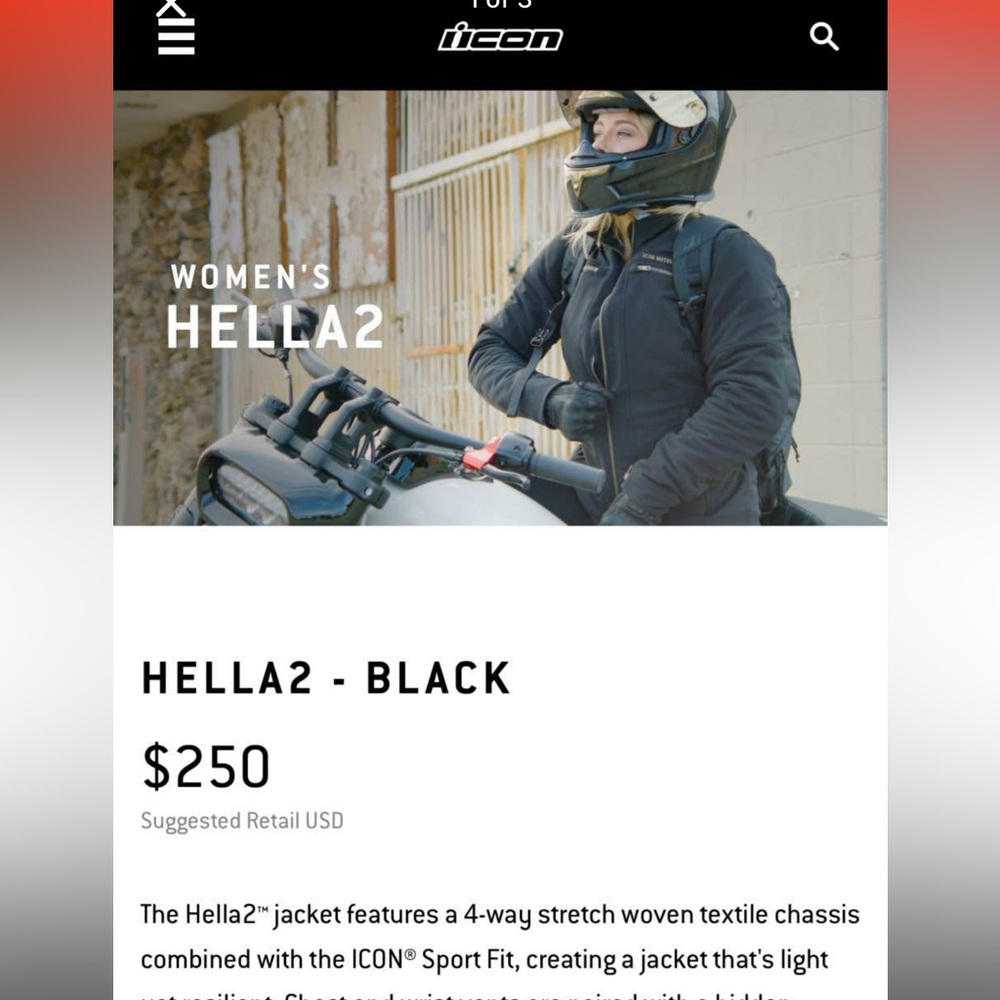 ICON Hella2 Black Jacket